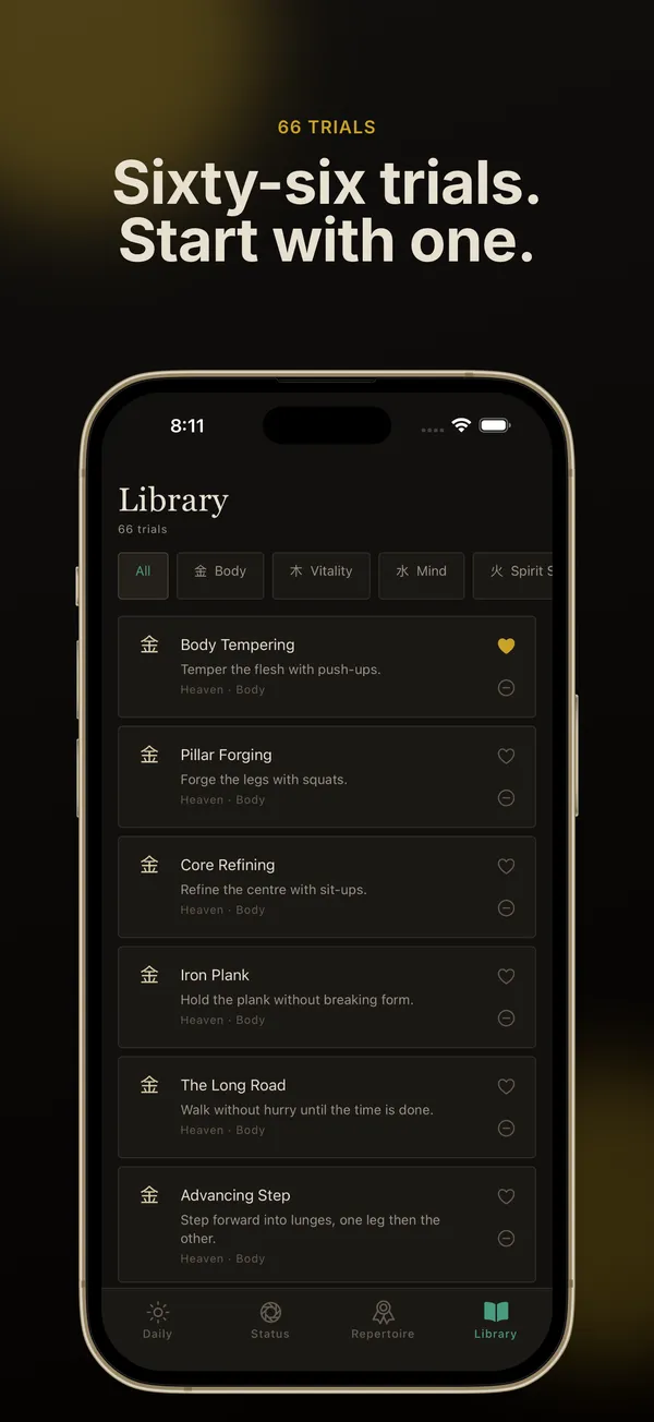 The library of 66 trials